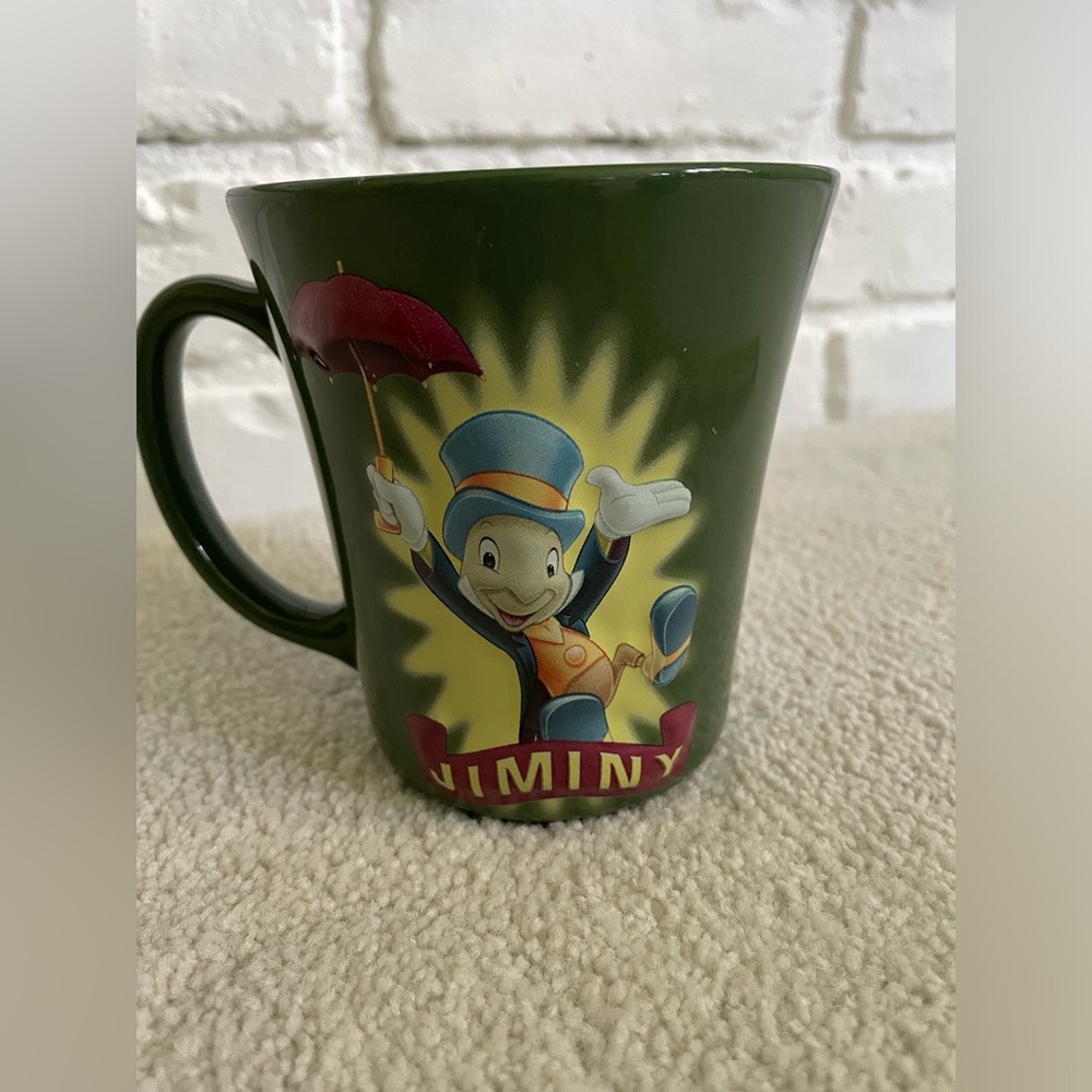 Disney Vintage Jiminy Cricket Green Ceramic Mug